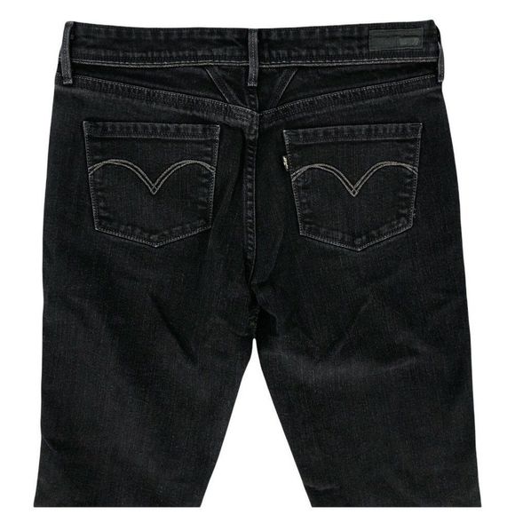 Levis Womens Jeans Black 30 Straight Demi Curve Denim Stretch Classic Rise Adult - Picture 5 of 12
